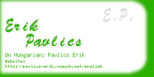 erik pavlics business card